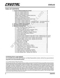 CS43L42-KZZ Datasheet Page 2