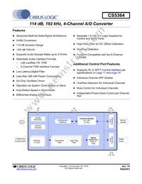 CS5364-DQZR Datasheet Cover