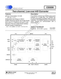 CS5550-ISZR Datasheet Cover