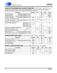 CS6422-CSZR Datasheet Page 6