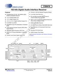 CS8416-DNZR Datasheet Cover