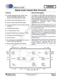 CS8420-DSZR Datasheet Cover