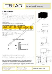 CST25-0500 Datasheet Cover