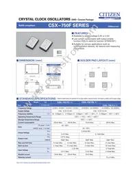 CSX-750FJB80000000T Datasheet Cover
