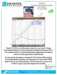 CVS575-622.080 Datasheet Cover