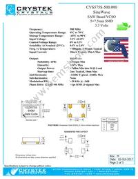 CVS575S-500.000 Datasheet Page 2