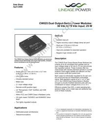 CW025CL-M Datasheet Cover