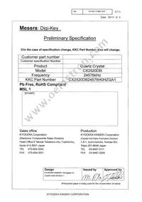 CX2520DB24576H0HZQA1 Datasheet Cover