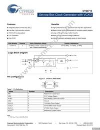 CY24713KSXCT Datasheet Cover