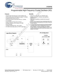 CY25702FLXCT Datasheet Cover