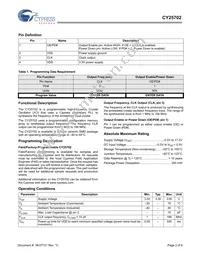 CY25702FLXCT Datasheet Page 2