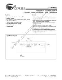 CY26049ZXC-22T Datasheet Cover