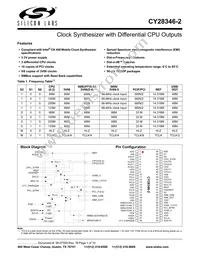 CY28346ZXC-2T Datasheet Cover