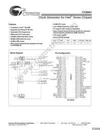 CY28441ZXCT Datasheet Cover