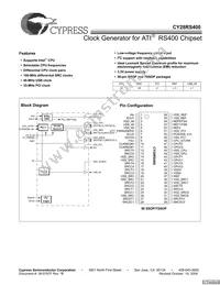 CY28RS400ZXCT Datasheet Cover