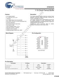 CY2CC810OXCT Datasheet Cover