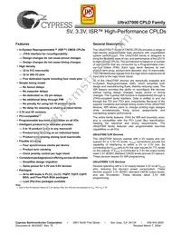 CY37512VP256-83BGC Datasheet Cover
