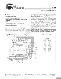 CY6264-70SNC Datasheet Cover