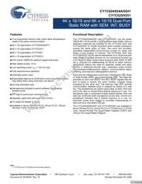 CY7C025-25AC Datasheet Cover