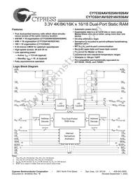 CY7C025AV-20AC Datasheet Cover
