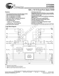 CY7C036A-15AC Datasheet Cover
