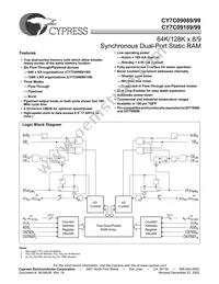CY7C09199-9AC Datasheet Cover