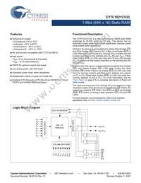 CY7C1021CV33-12BAXIT Datasheet Cover
