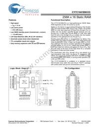 CY7C1041BNV33L-15ZXCT Datasheet Cover