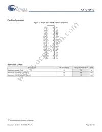CY7C1041D-10ZSXIT Datasheet Page 3
