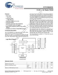 CY7C1062AV33-10BGIT Datasheet Cover