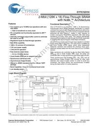 CY7C1231H-133AXC Datasheet Cover