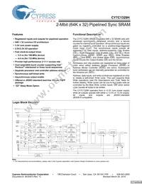 CY7C1329H-166AXCT Datasheet Cover