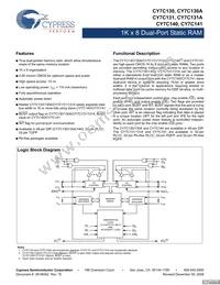 CY7C141-25JXCT Datasheet Cover