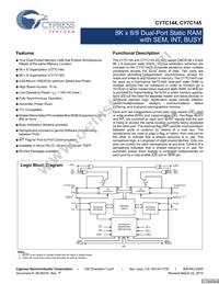 CY7C144-15JXI Datasheet Cover