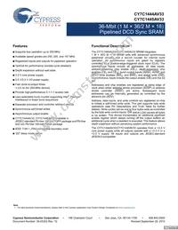 CY7C1444AV33-167AXCT Datasheet Cover