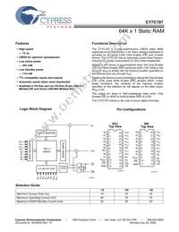 CY7C187-15PXC Datasheet Cover