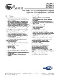 CY7C63723-SXC Datasheet Cover