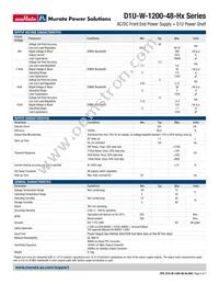 D1U-W-1200-48-HC1C Datasheet Page 2