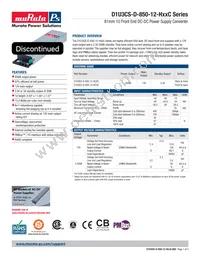 D1U3CS-D-850-12-HC4C Datasheet Cover