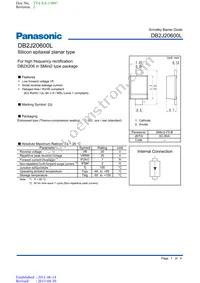 DB2J20600L Datasheet Cover