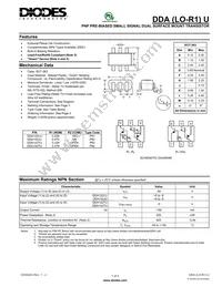 DDA122TU-7-F Datasheet Cover