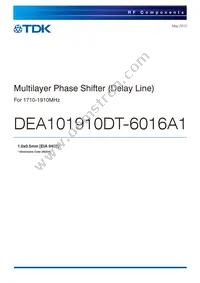 DEA101910DT-6016A1 Datasheet Cover