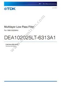DEA102025LT-6313A1 Datasheet Cover