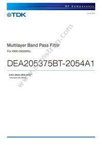 DEA205375BT-2054A1 Datasheet Cover