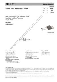 DHG10I600PA Datasheet Cover