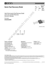 DHG20C600PB Datasheet Cover