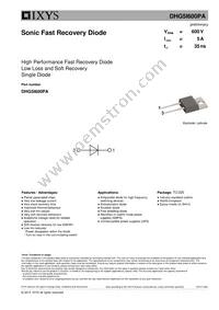 DHG5I600PA Datasheet Cover
