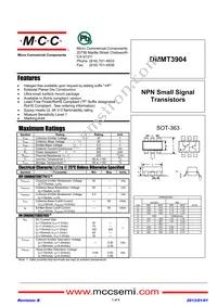 DMMT3904-TP Datasheet Cover