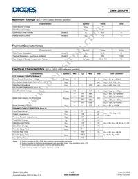 DMN1260UFA-7B Datasheet Page 2