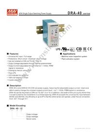 DRA-40-12 Datasheet Cover